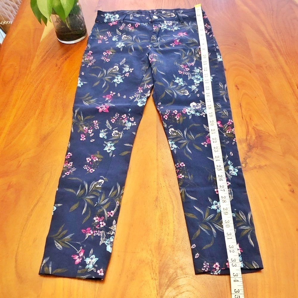 Lily Morgan Floral Colorful Casual Medium Rise Pencil Trousers Pants. Small - Picture 12 of 15